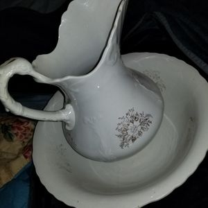 Antique pitcher and bowl